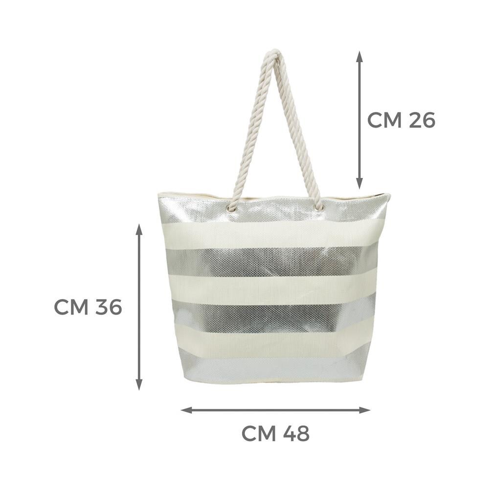 Borsa Mare Borsone Grande Spiaggia Piscina Beach Rigata Tamaulipas Con Zip - Foto 5