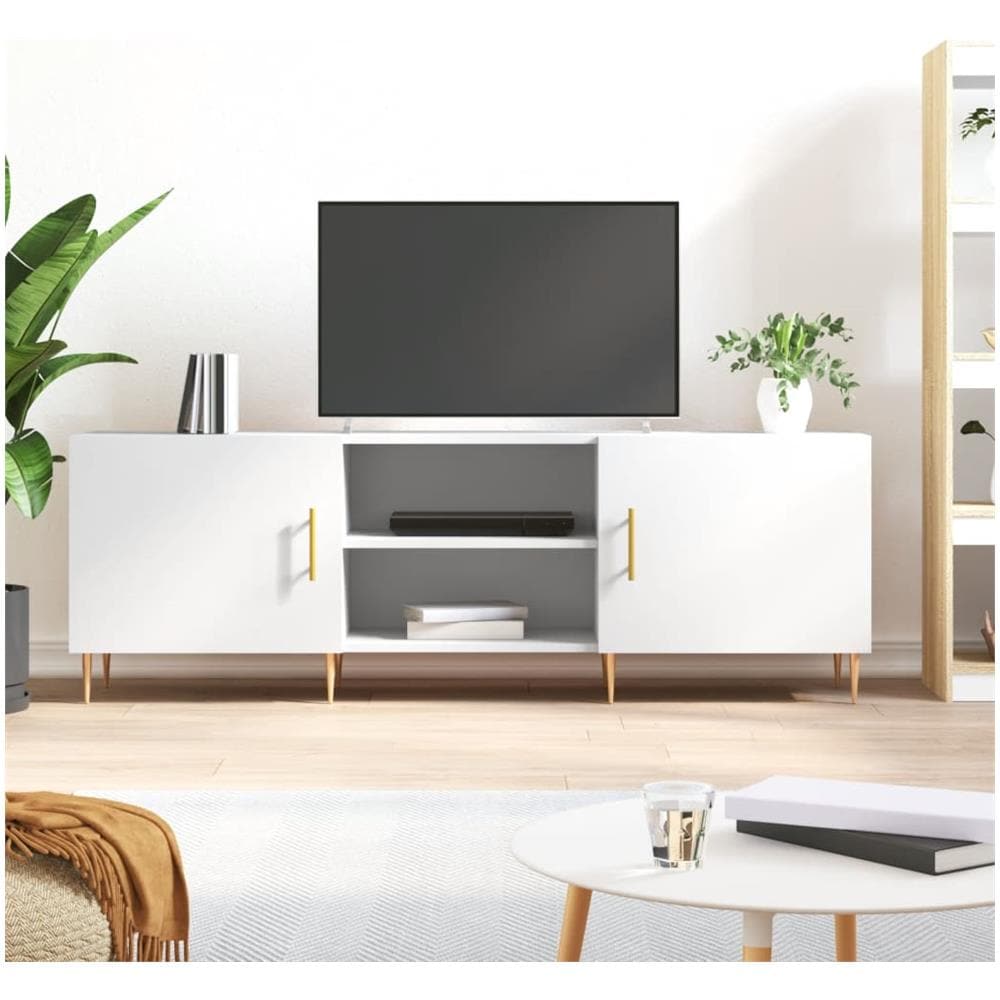 Mobile Porta Tv Bianco 150x30x50 Cm In Legno Multistrato - Foto 1