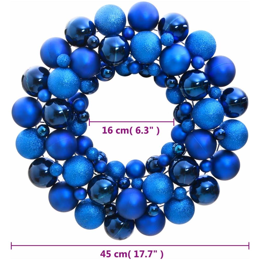 Ghirlanda Di Natale Blu 45 Cm In Polistirene - Foto 4