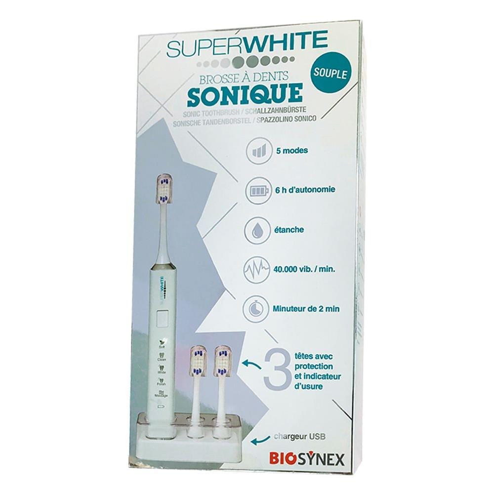 Spazzolino Sonico Morbido Bianco + 3 Testine - Foto 1