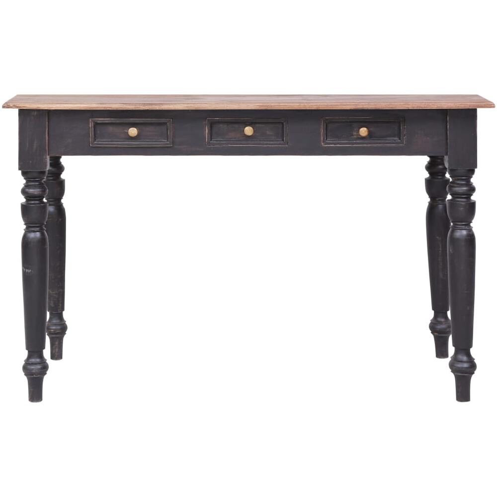 Scrivania Con 3 Cassetti 117x57x75 Cm In Mogano Massello - Foto 2