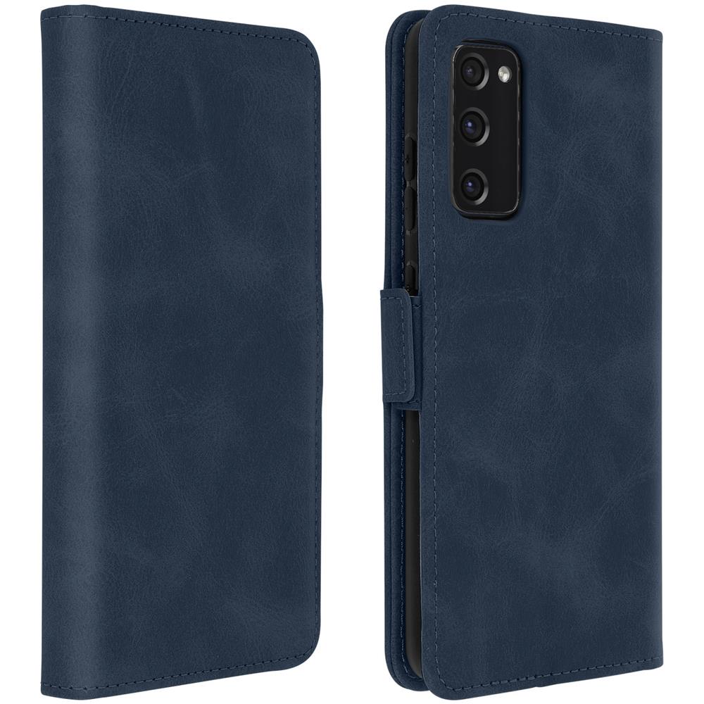 Custodia Samsung S20 Fe Vintage Style Portacarte Supporto Video Blu - Foto 1