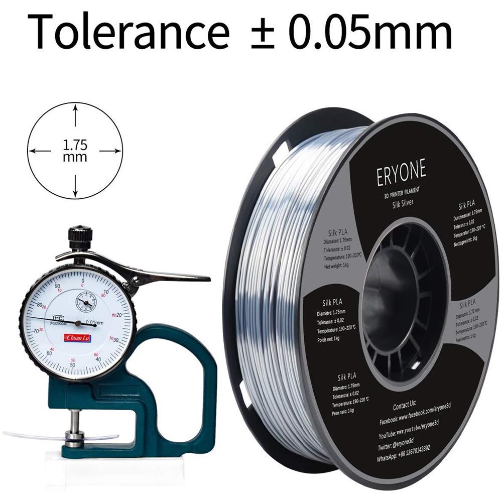 Pla Filamento 175 Millimetri Seta Argento Silky Shiny Filament Pla 175 Millimetri La Stampa 3d Filament Pla Per Stampante 3d E Penna 3d 1kg 1 Spool - Foto 4