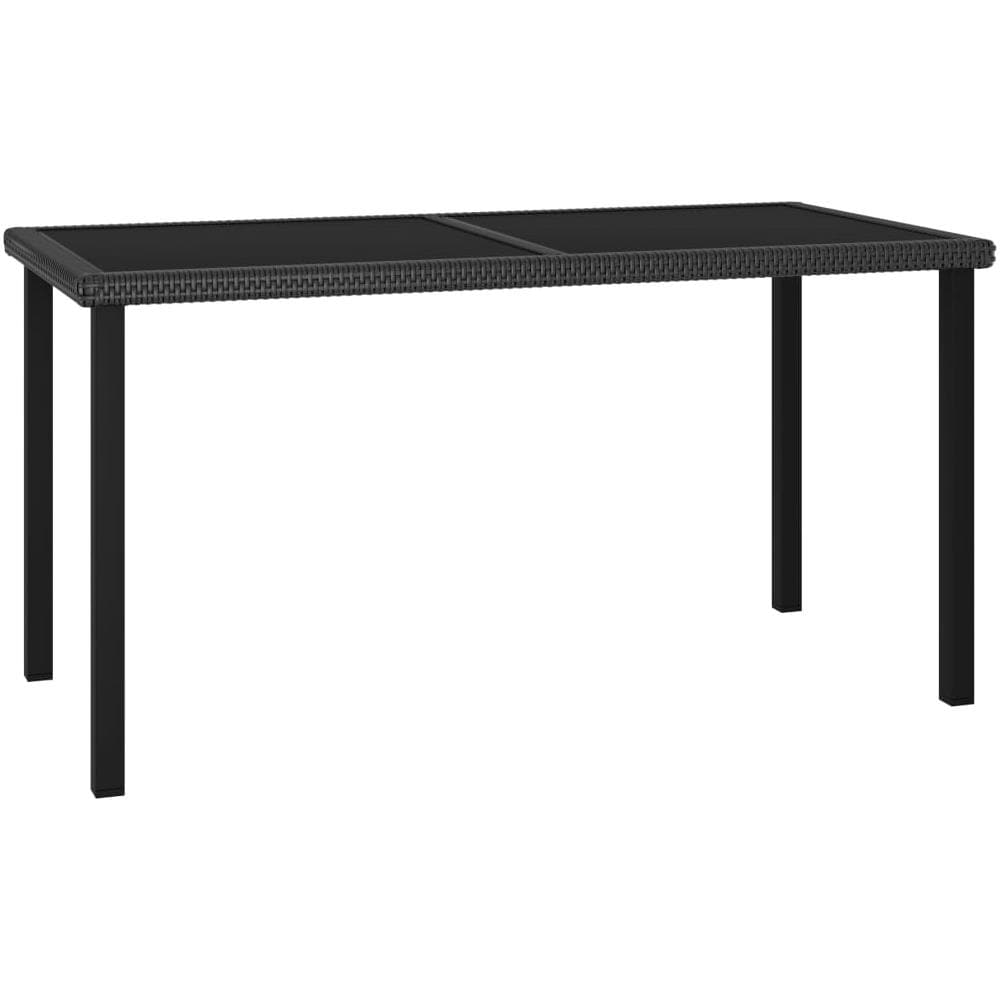 Tavolo da Pranzo da Giardino Nero 140x70x73 cm in Polyrattan - Foto 1