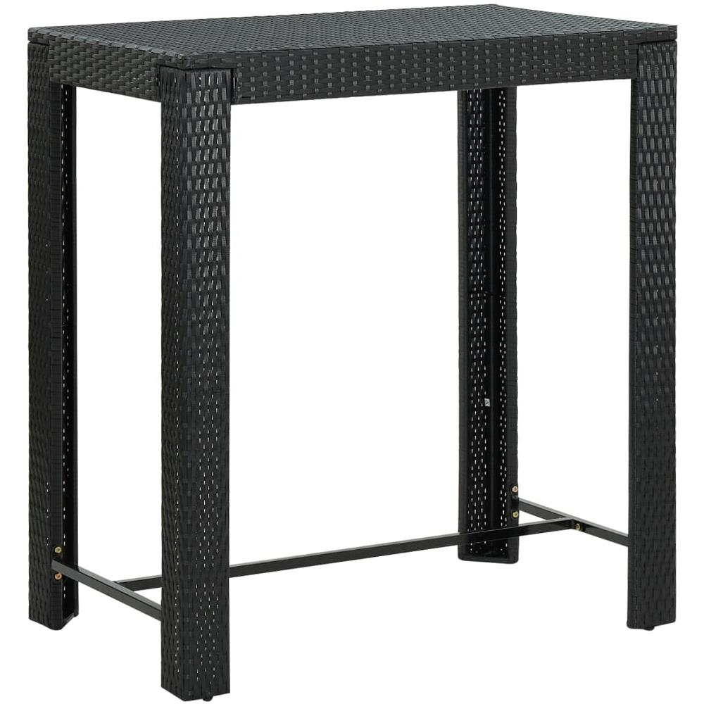 Tavolo da Bar da Giardino Nero 100x60,5x110,5 cm Polyrattan - Foto 1