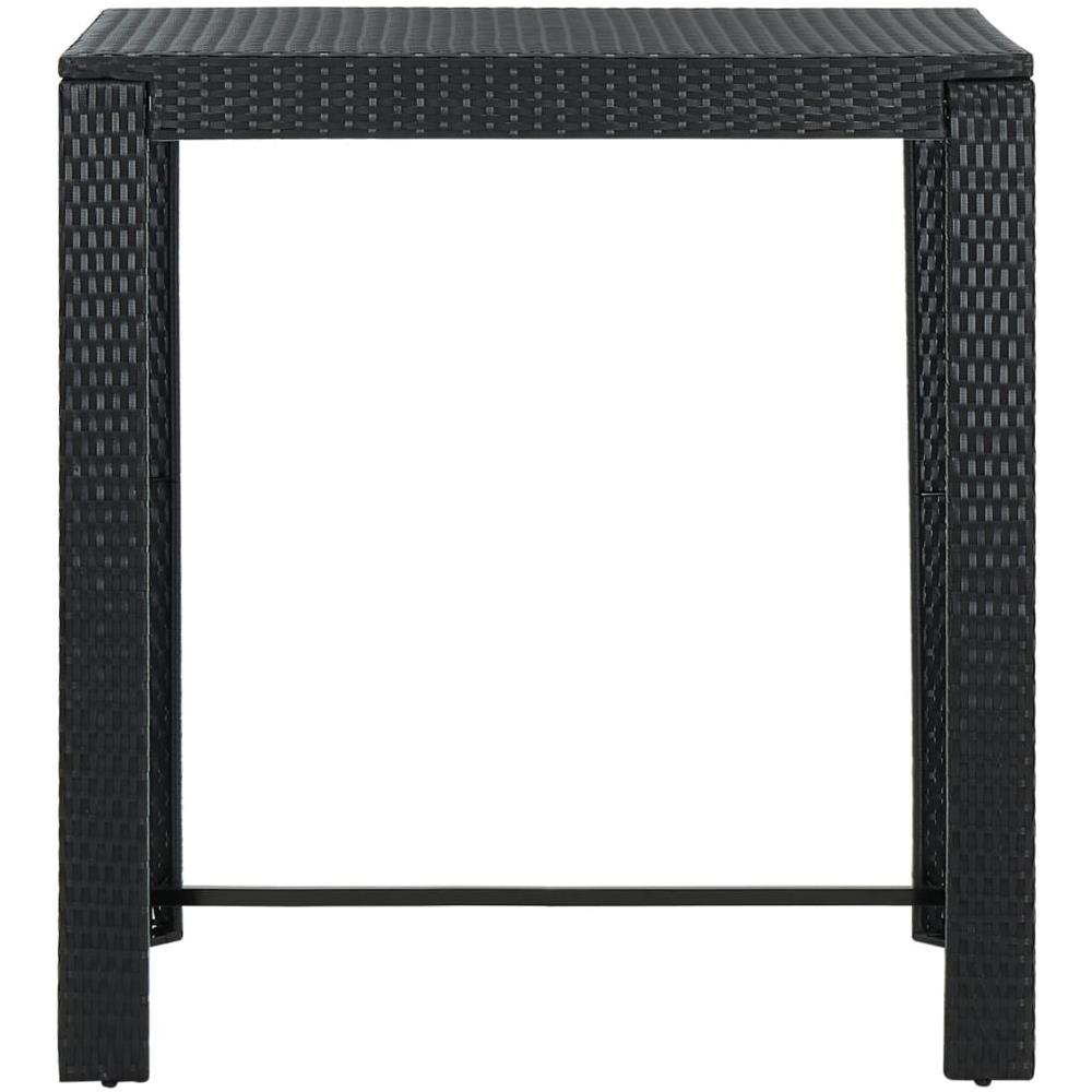 Tavolo da Bar da Giardino Nero 100x60,5x110,5 cm Polyrattan - Foto 3