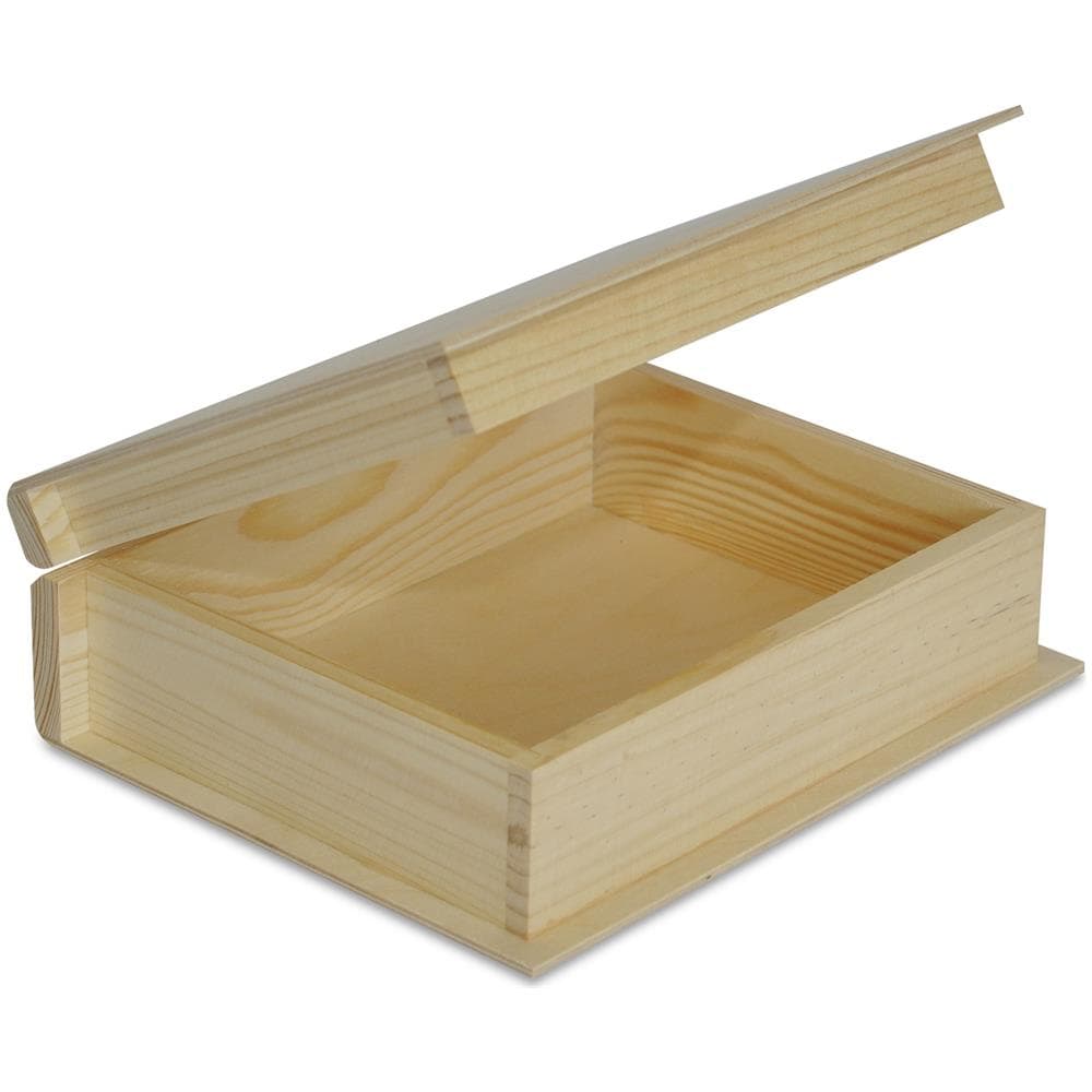 Grande Scatola Libro In Legno Con Coperchio | 24 X 19 X 7.5 Cm | Cassetta Conteniore Portaoggetti Portagiochi Cofanetto | Perfetta Per Decoupage Documenti Giocattoli Attrezzi - Foto 1