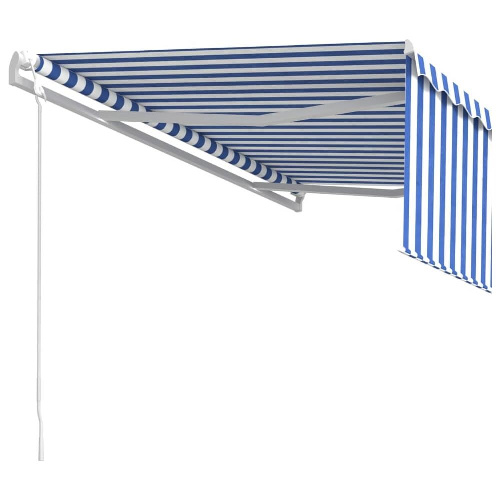 Tenda Sole Retrattile Automatica con Parasole 4x3m Blu Bianco - Foto 3