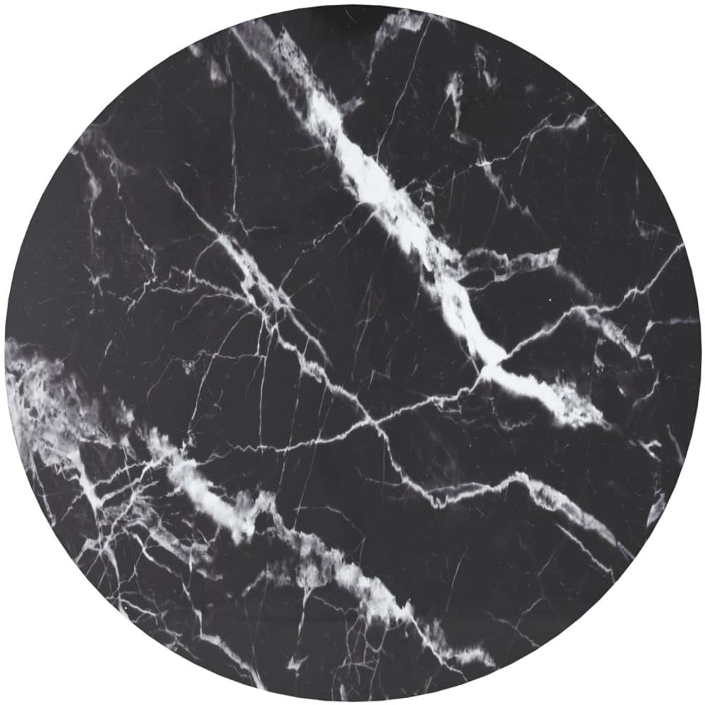 Piano Per Tavolo Nero 50x0,8 Cm Vetro Temperato Aspetto Marmo - Foto 1