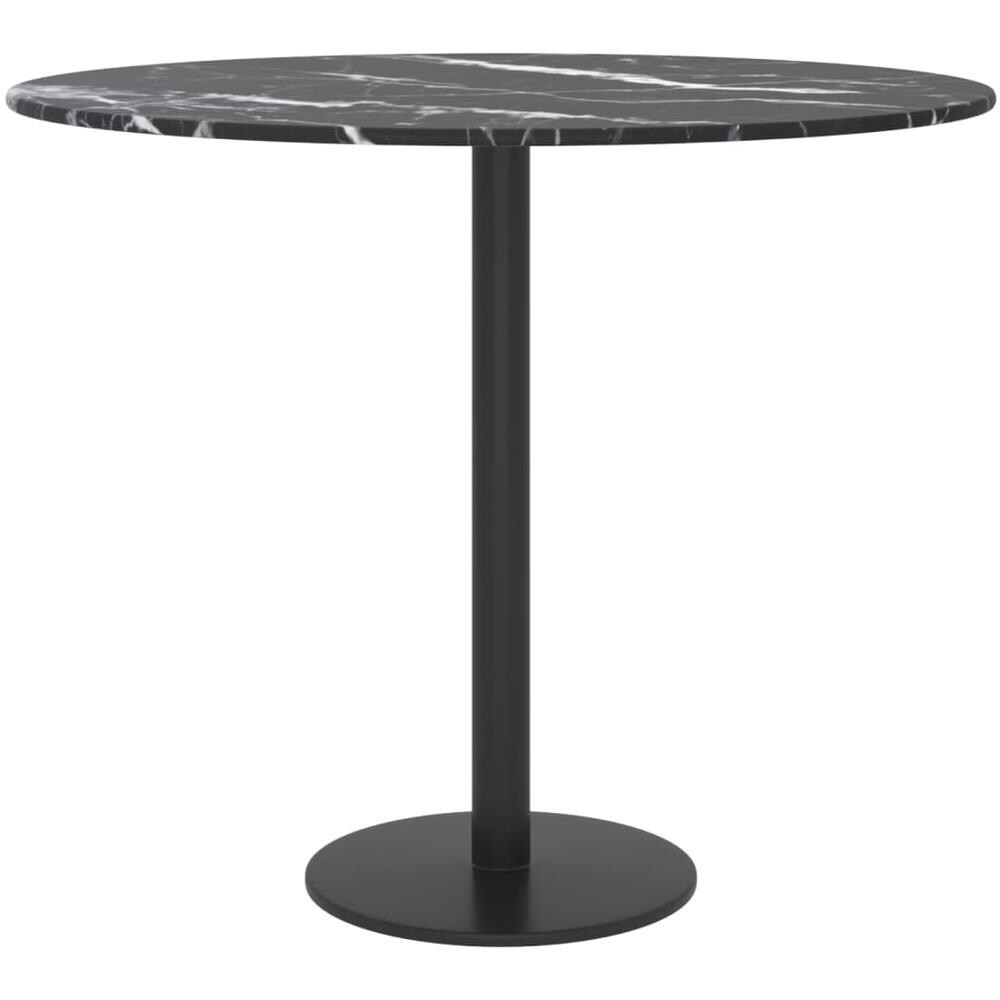 Piano Per Tavolo Nero 50x0,8 Cm Vetro Temperato Aspetto Marmo - Foto 2