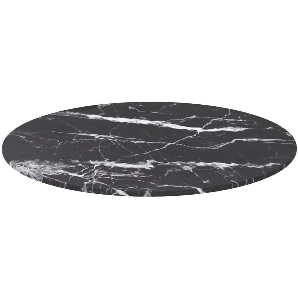 Piano Per Tavolo Nero 50x0,8 Cm Vetro Temperato Aspetto Marmo - Foto 3