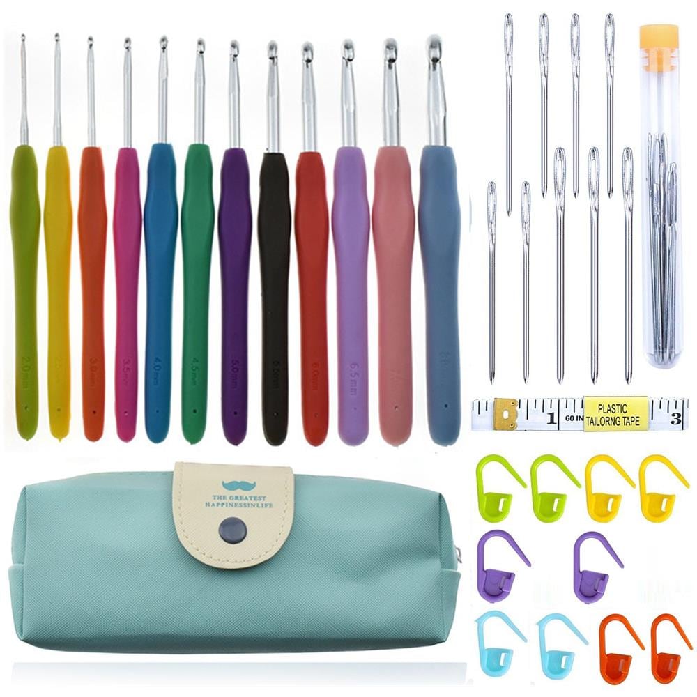 Set Per L'uncinetto (33 Parti) Con Uncinetti, Pennarelli, Metro - Foto 1