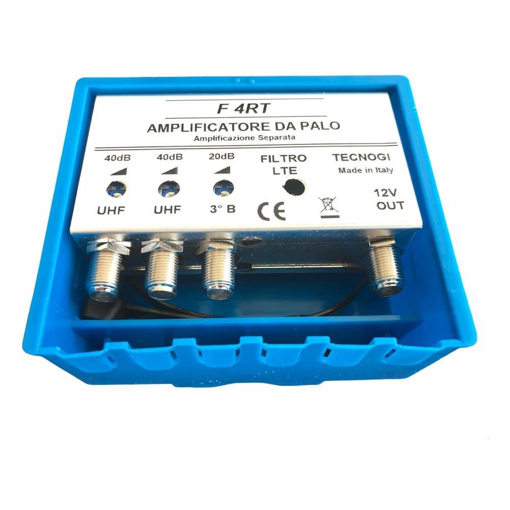 Amplificatore Antenna Tv Da Palo Con Filtro Lte / 4g, Guadagno Massimo 40db Regolabile, Amplificatore Antenna Tv 2 Ingressi Uhf +1 Vhf, Bande Separate - Foto 1