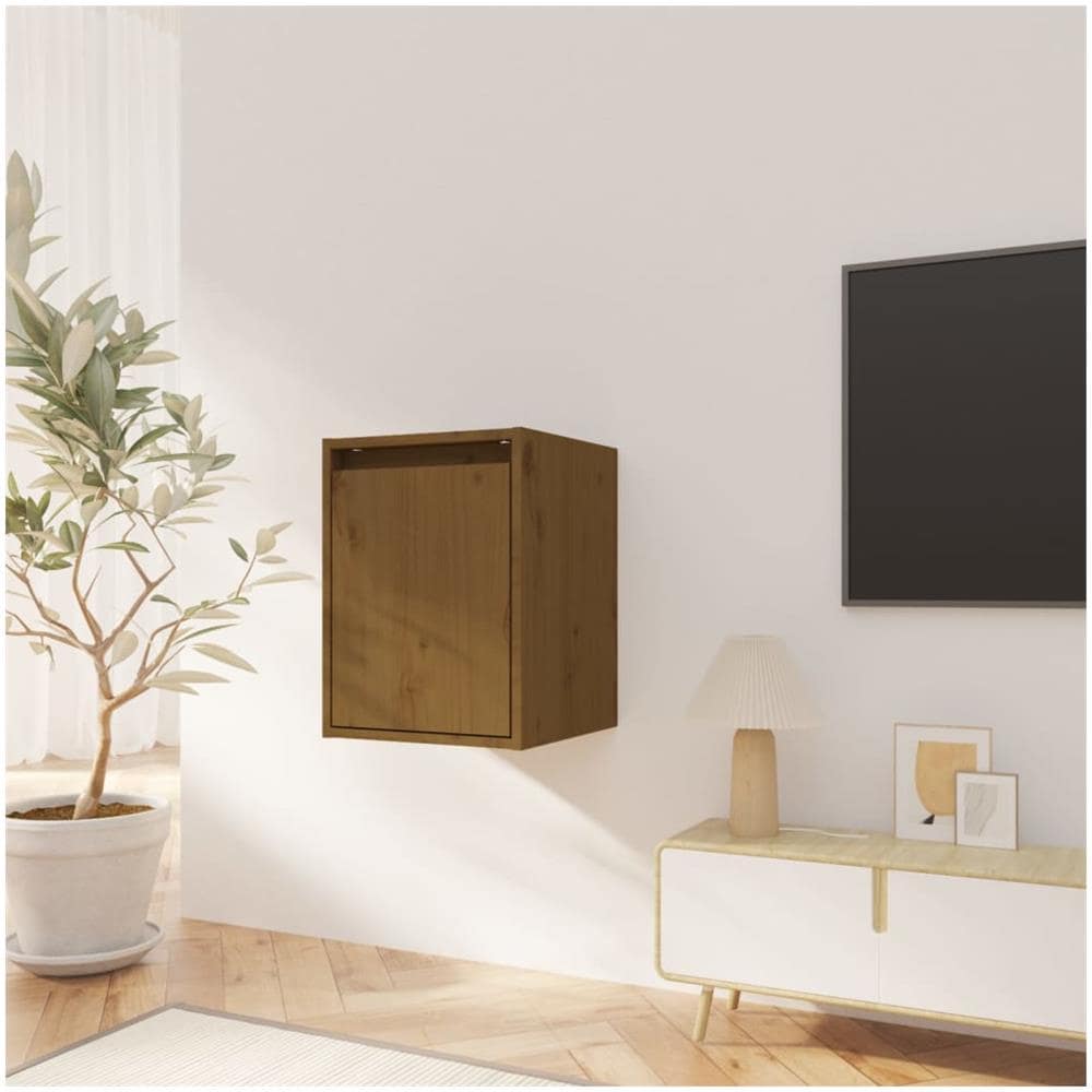 Pensili 2 Pz Marrone Miele 30x30x40cm In Legno Massello Di Pino - Foto 3