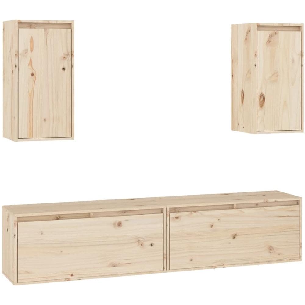 Mobili Porta Tv 4 Pz In Legno Massello Di Pino - Foto 1