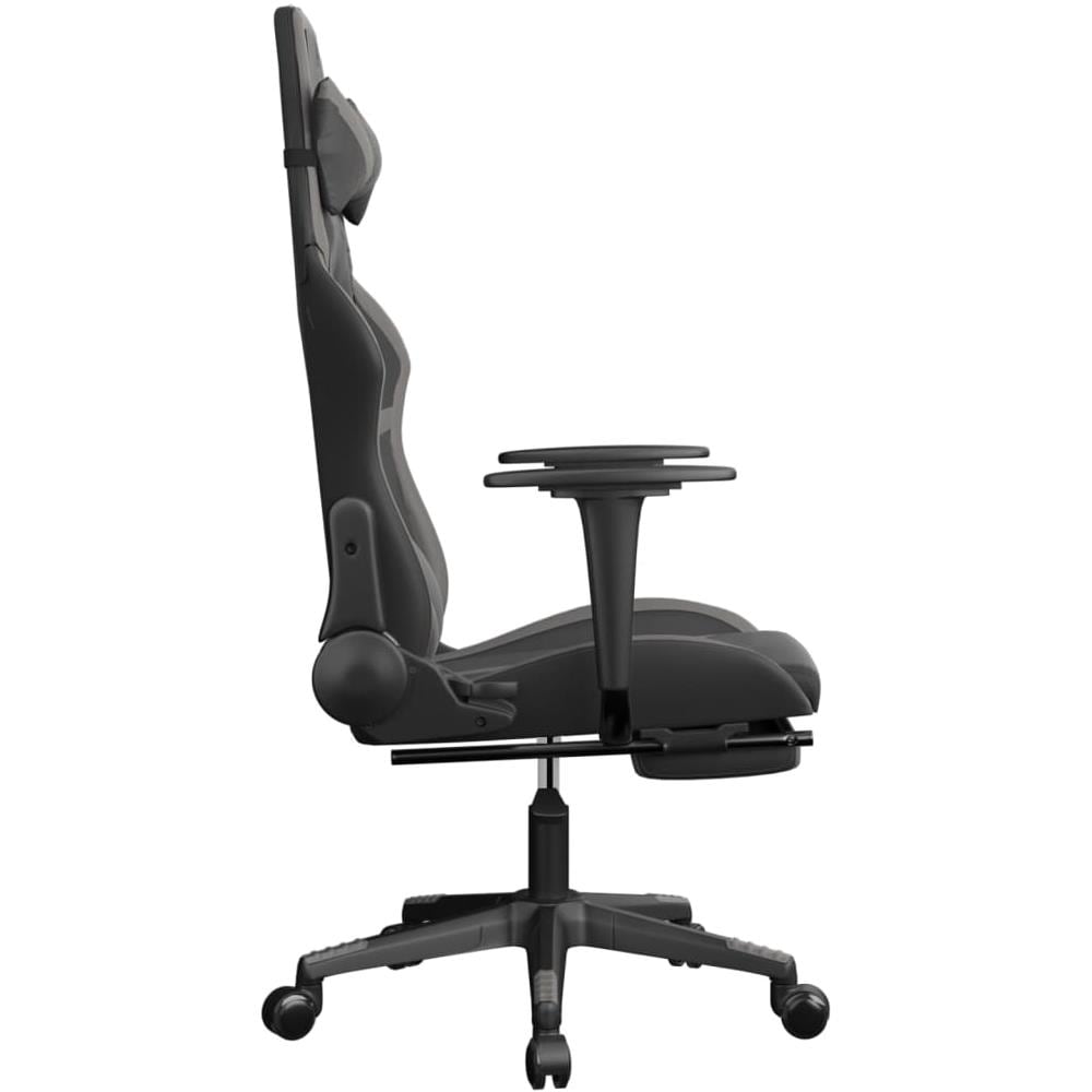 Sedia Da Gaming Massaggio Poggiapiedi Nero E Grigio Similpelle - Foto 11