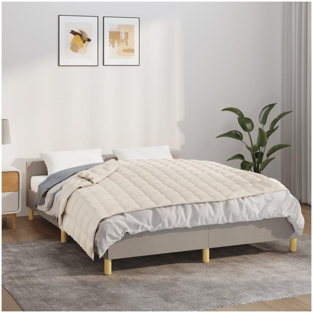 Coperta Ponderata Crema Chiaro 140x200 Cm 10 Kg Tessuto - Foto 1
