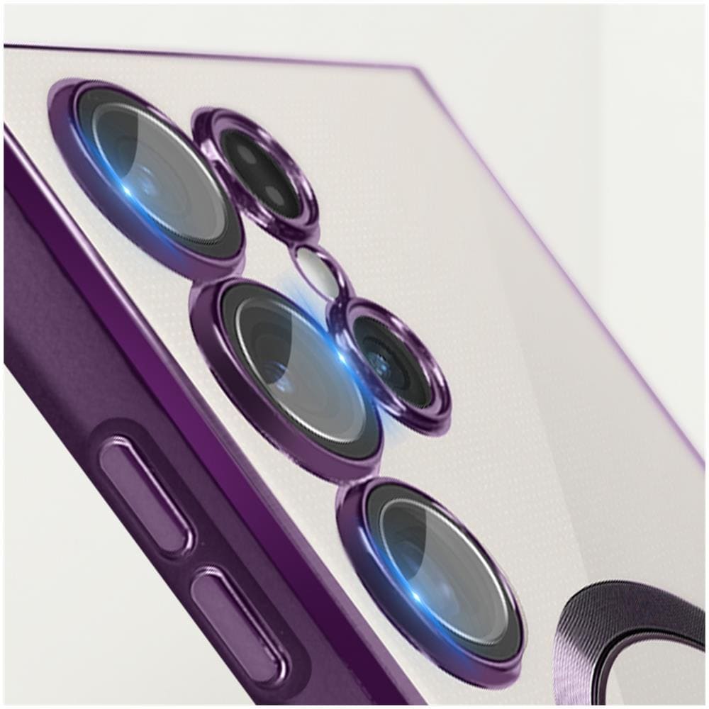 Cover Magsafe Per Samsung S23 Ultra Con Protezione Fotocamera Trasparente /viola - Foto 5