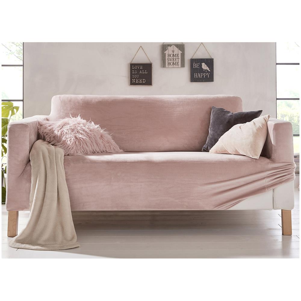 BIANCHERIAWEB - Copridivano Copripoltrona Elasticizzato Effetto Velluto Dis Picasso Rosa 3 Posti Rosa 8056710443462 - Foto 7