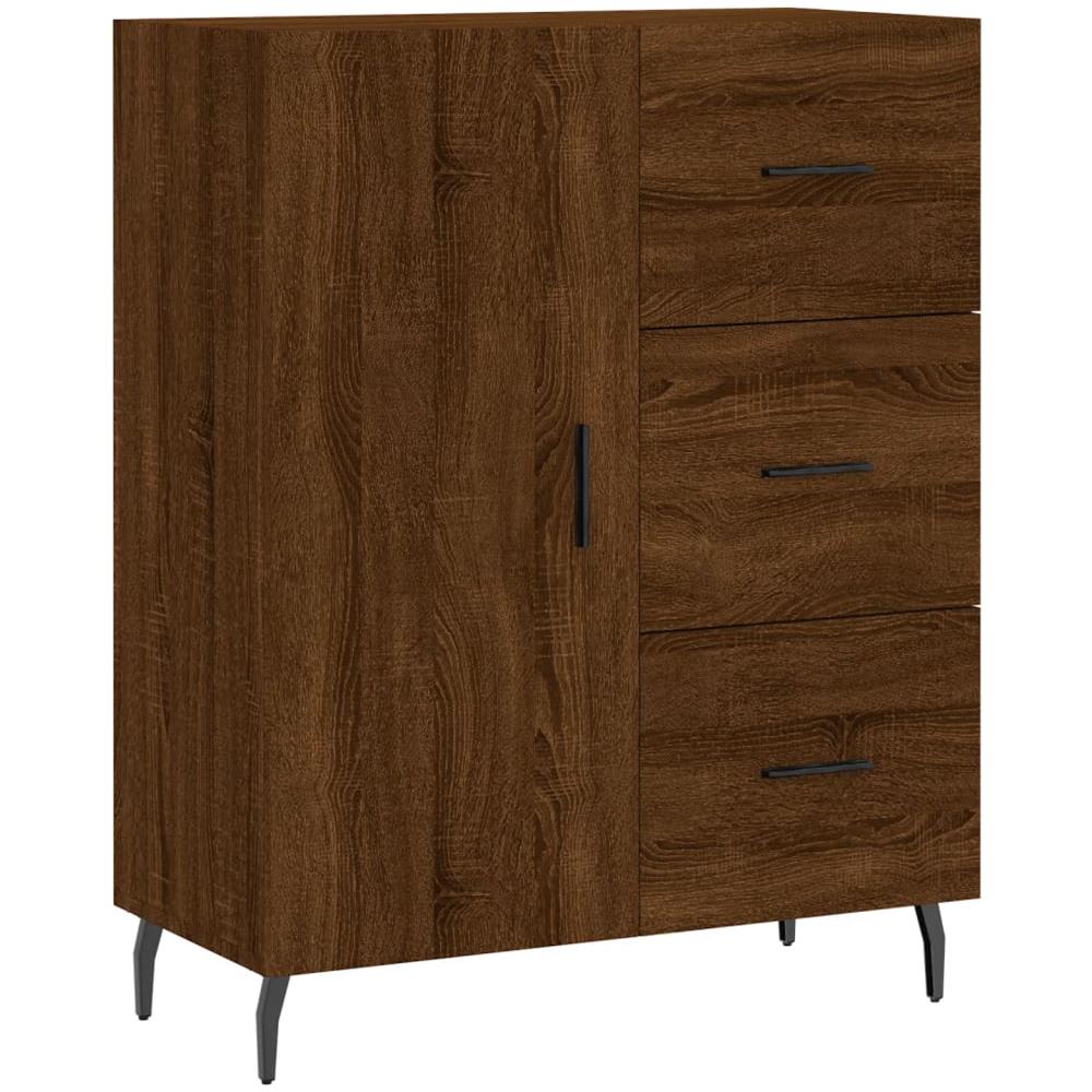 Credenza Rovere Marrone 69,5x34x90 Cm In Legno Multistrato - Foto 2