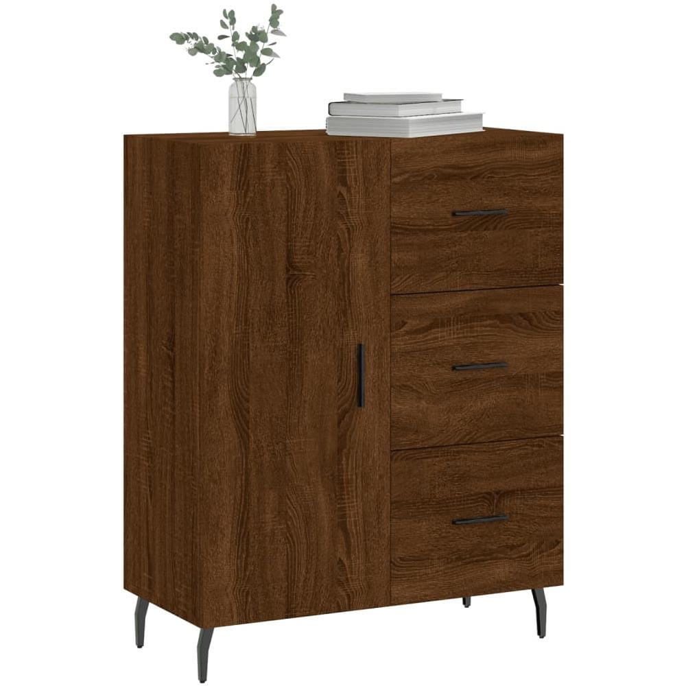 Credenza Rovere Marrone 69,5x34x90 Cm In Legno Multistrato - Foto 3