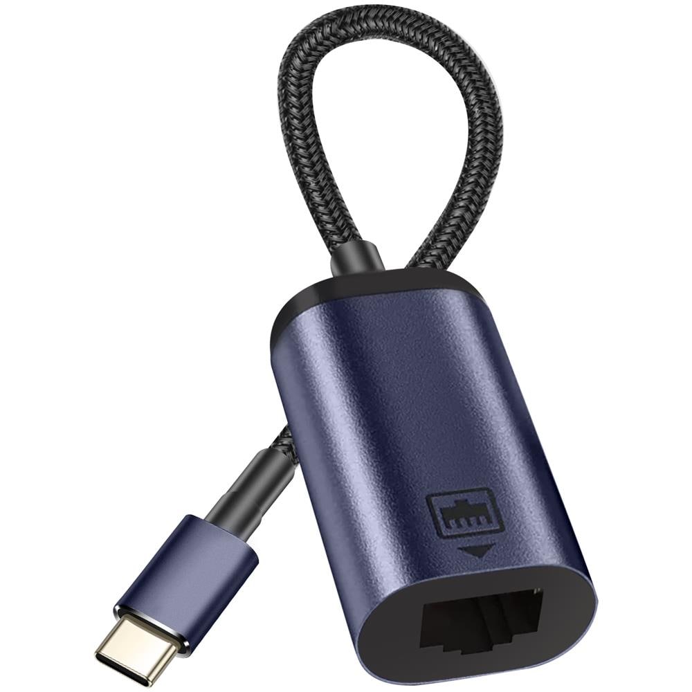 Cavo Adattatore Usb-c / Ethernet Trasferimento Dati 100 Mbps 10 Cm Grigio Scuro - Foto 1