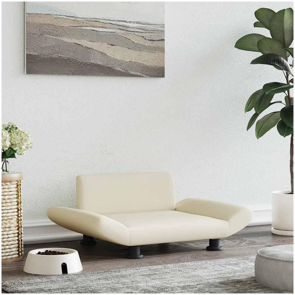 Lettino per Cani Crema 70x45x28 cm in Similpelle - Foto 2