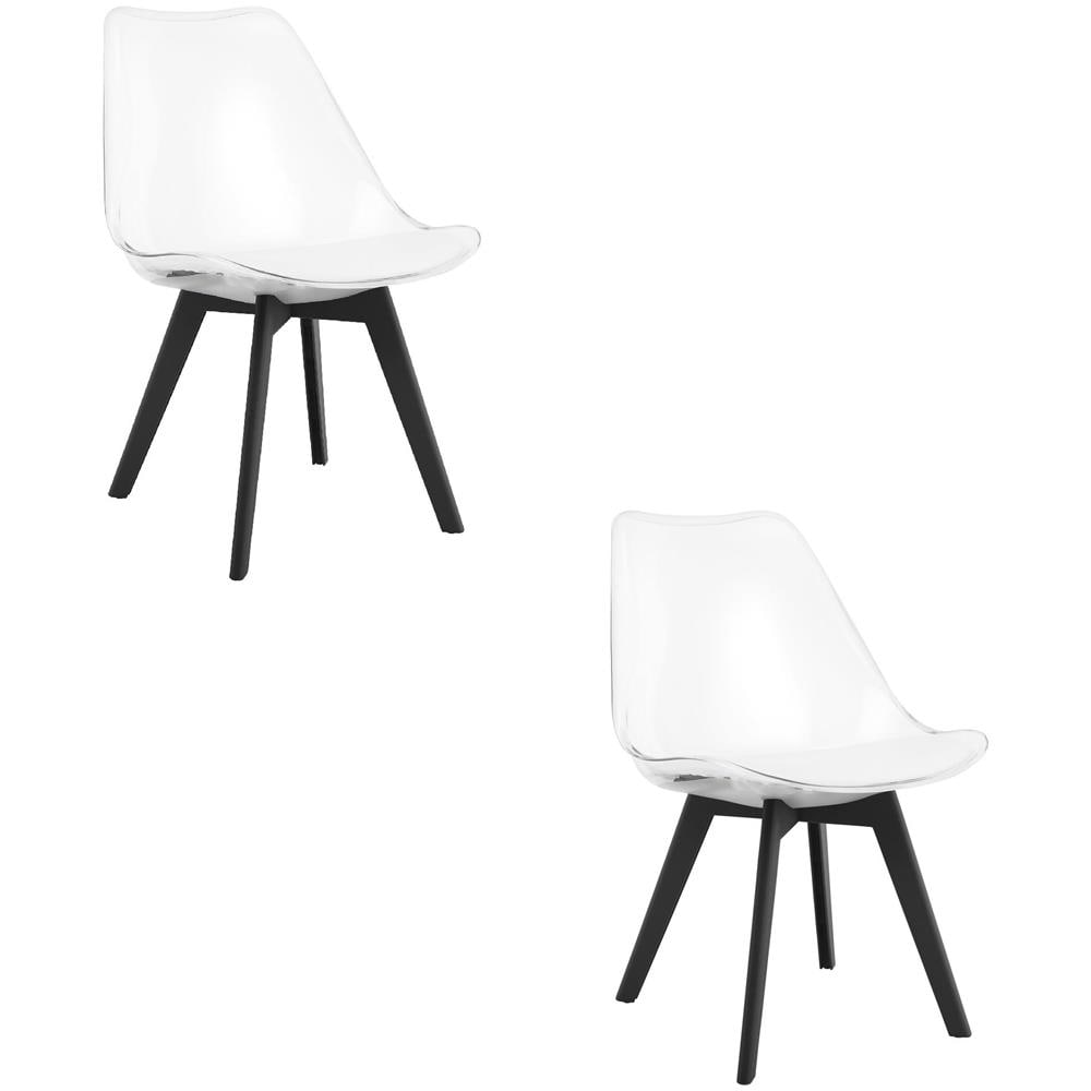 Sedia VALORA RIXK - Trasparente con gambe nere x2 - Foto 1