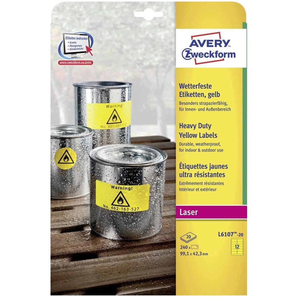 Etichette L6107-20 in Poliestere Giallo Fluo  - Foto 1