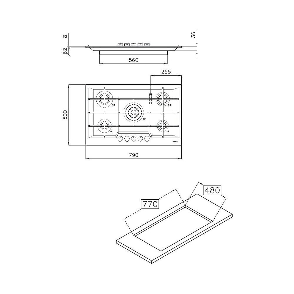 Piano Cottura 7602 032 a Gas 5 Fuochi Gas Colore Inox - Foto 2