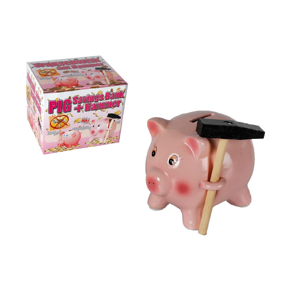 Maialino Salvadanaio In Ceramica Con Martello - Foto 2