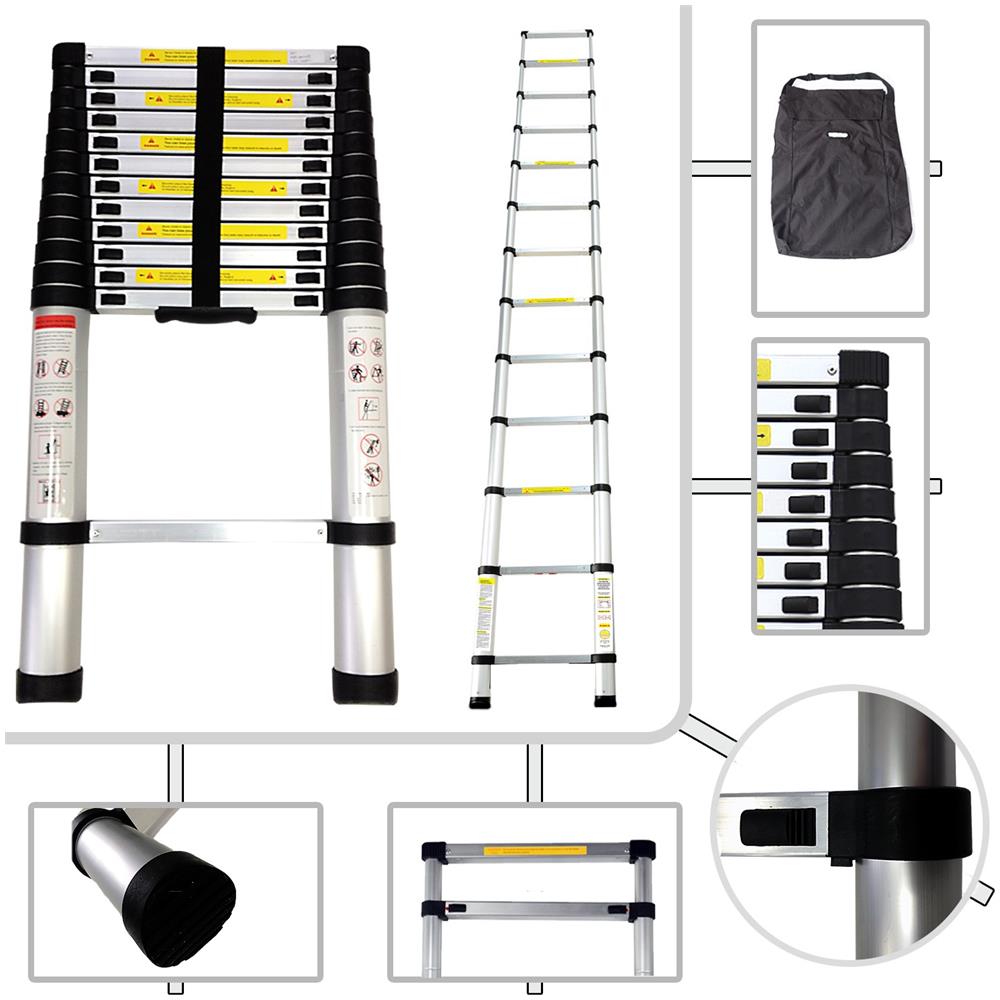 Scala Telescopica, Scala Pieghevole, 3,8 Metri, Borsa Per Trasporto Gratis, En 131, Carico Massimo: 150 Kg - Foto 1