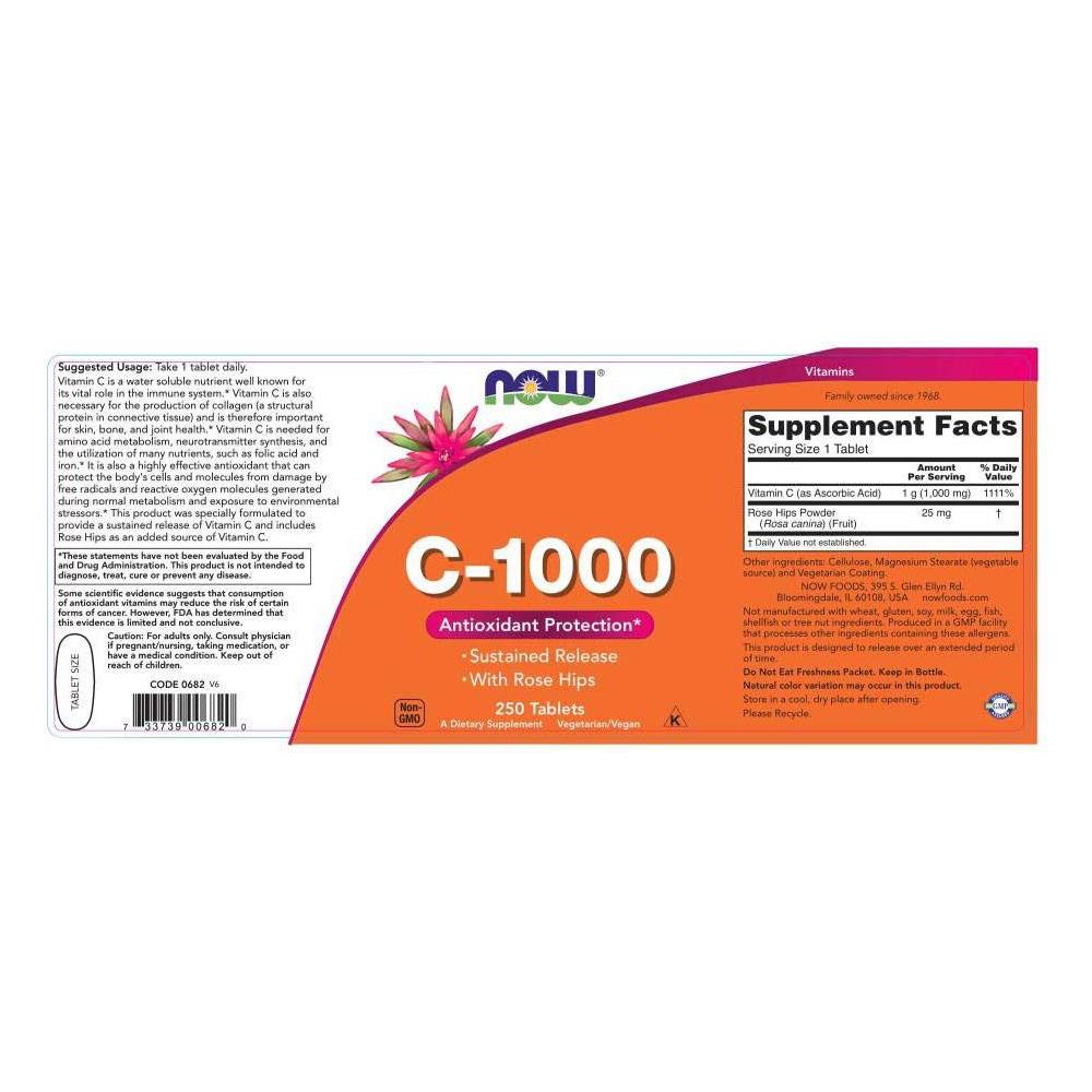 Vitamin C-1000 With Rose Hips 250 Tablets - Vitamine - Foto 3