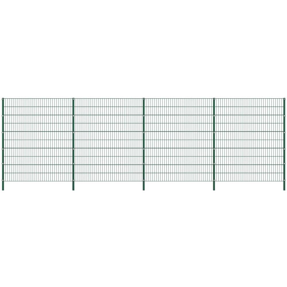 Pannello Di Recinzione Con Pali In Ferro 6,8x2 M Verde - Foto 1