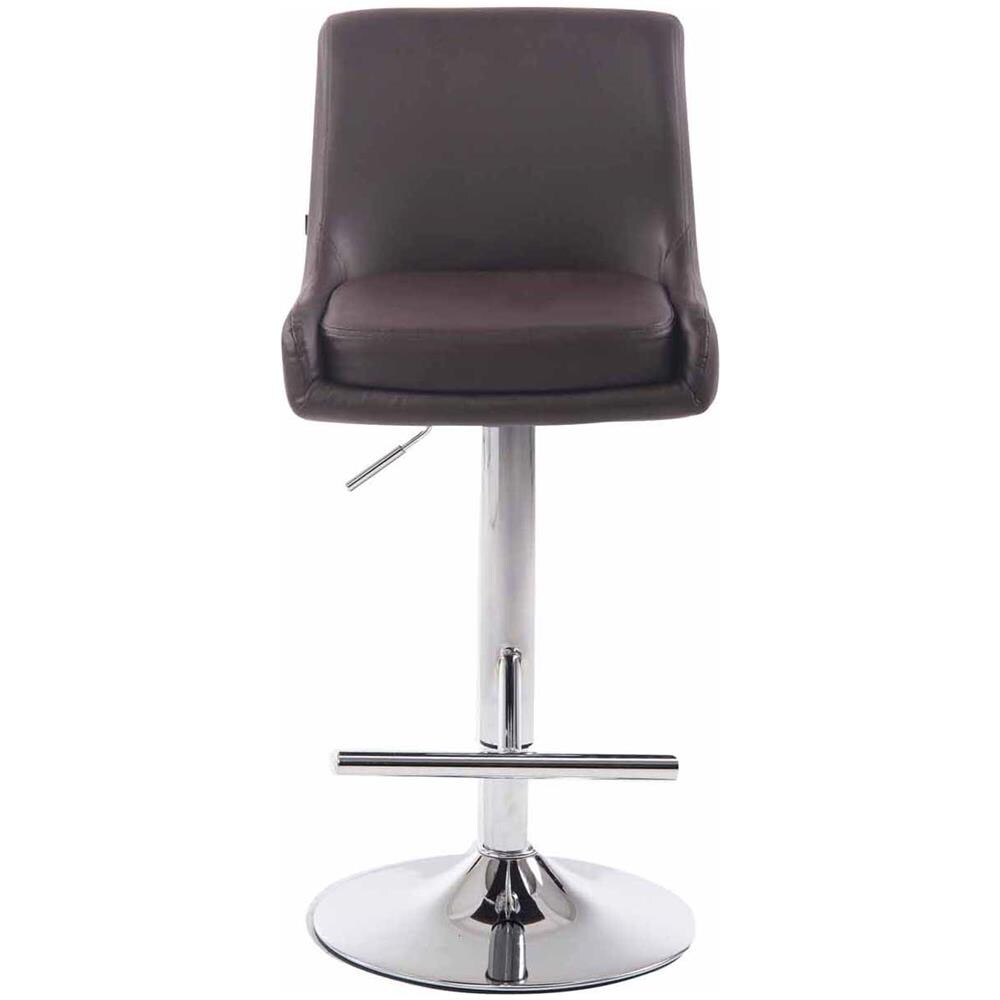 Set 2 Sgabelli Bancone Imbottiti Club in Similpelle - Coppia Sedie Alte Cucina con Schienale e Poggiapiedi, Altezza Regolabile 67-87 cm Marrone - Foto 2