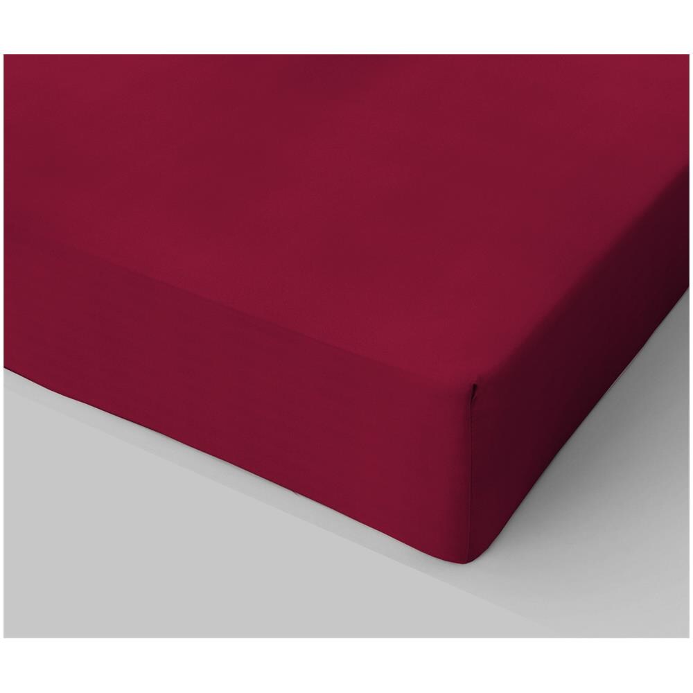Lenzuolo Sotto Con Angoli In Cotone Con Elastico Made In Italy Due Piazze Matrimoniale 180x200 Cm - Rosso - Foto 1