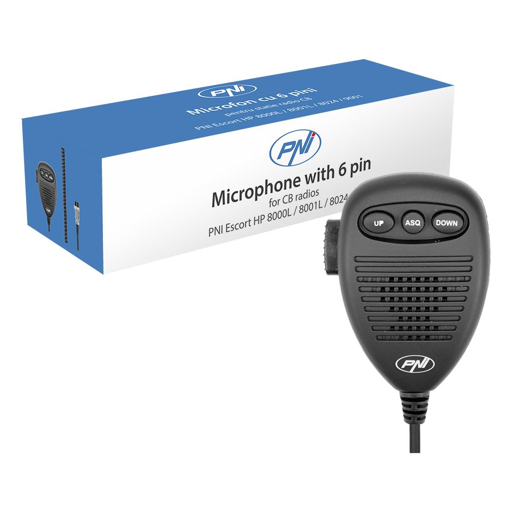 Microfono A 6 Pin Per Stazioni Radio Escort Hp 8000/8001/8024/9000/9001 / 8000l / 8001l - Foto 1