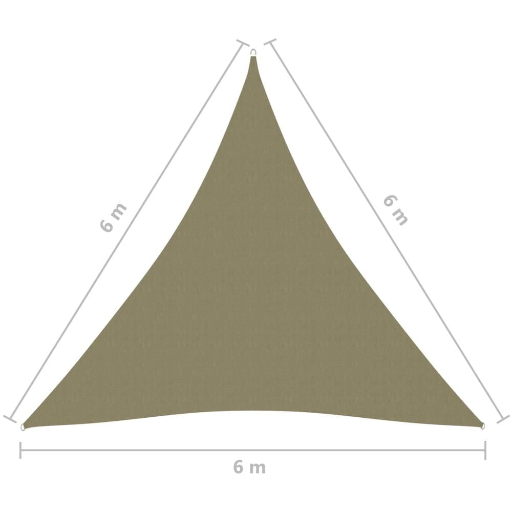 Parasole a Vela in Tessuto Oxford Triangolare 6x6x6 m Beige - Foto 6
