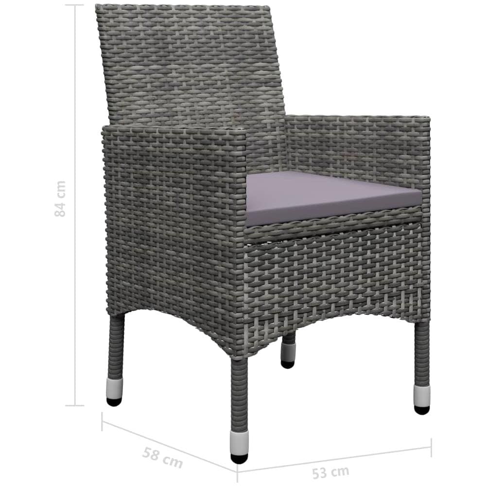 Set Mobili Da Pranzo Per Giardino 9pz Polyrattan E Vetro Grigio - Foto 1