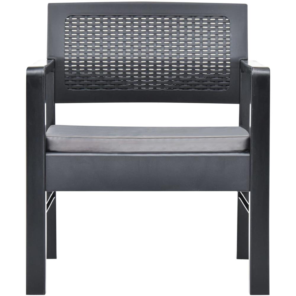 Set Divani Da Giardino Con Cuscini 3 Pz In Plastica Grigio - Foto 8