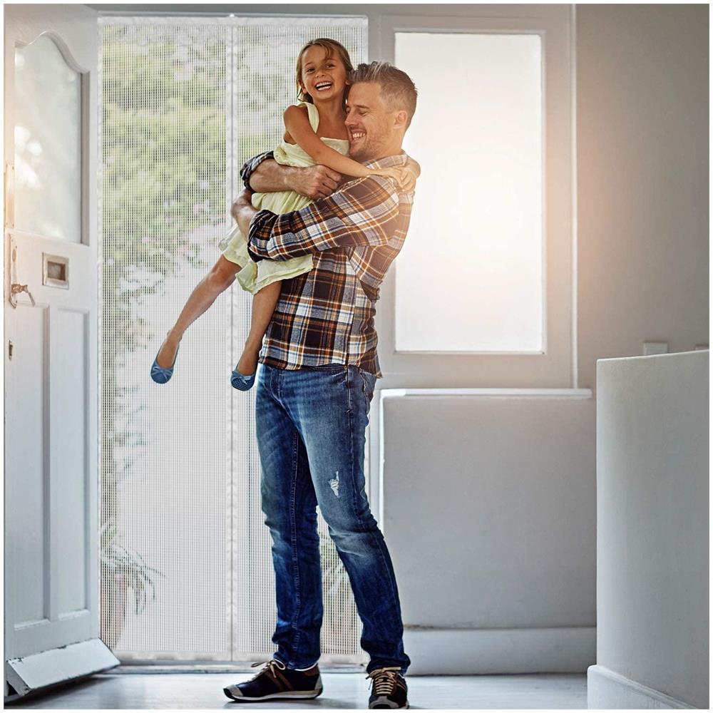 Zanzariera Per Porta Con Chiusura Magnetica Bianca 100 X 220 Cm - Foto 2