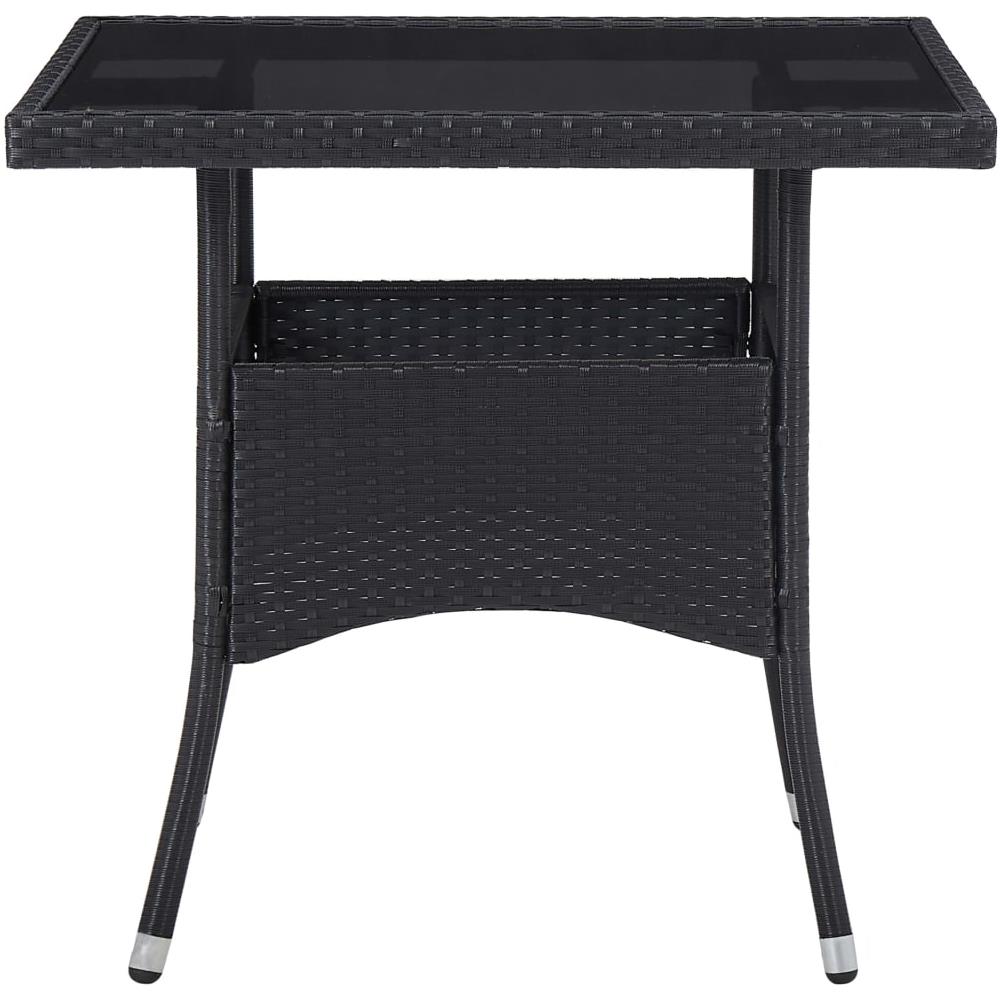 Set Mobili da Pranzo per Giardino 5 pz Nero Polyrattan e Acacia - Foto 3