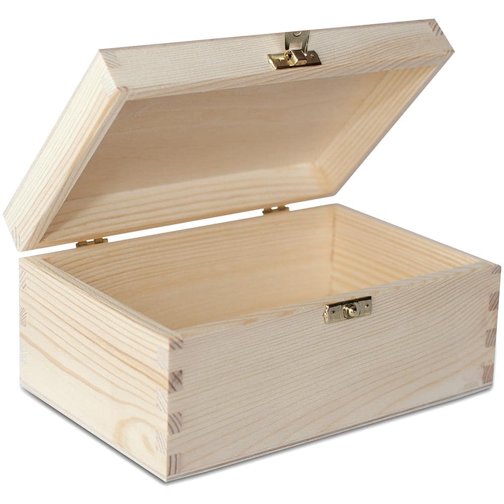 Piccola Scatola In Legno Con Coperchio | 21,4 X 13,8 X 10 Cm | Chiusura | Cassetta Conteniore Portaoggetti Portagiochi Cofanetto | Perfetta Per Decoupage Documenti Giocattoli Attrezzi - Foto 1