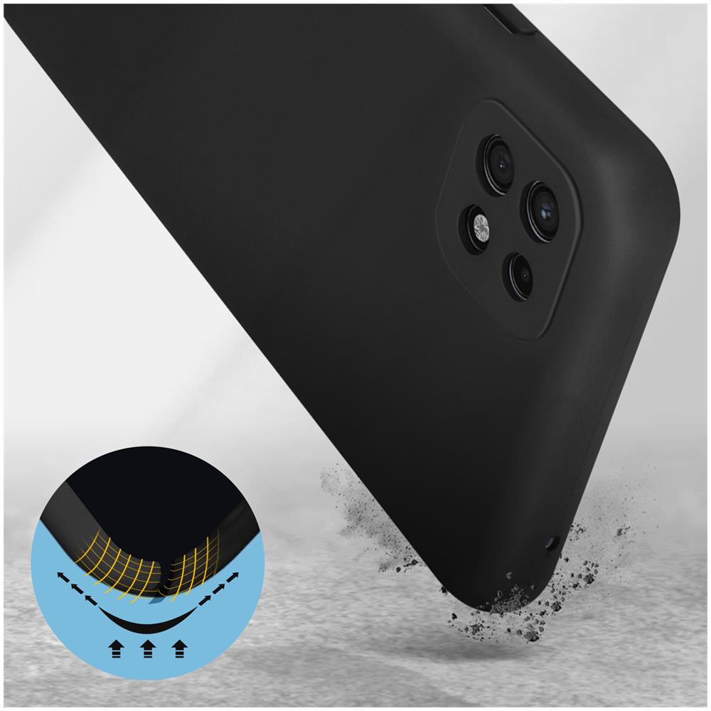 Cover In Silicone Semirigido Per Samsung Galaxy A22 5g, Finitura Soft-touch Nera - Foto 5