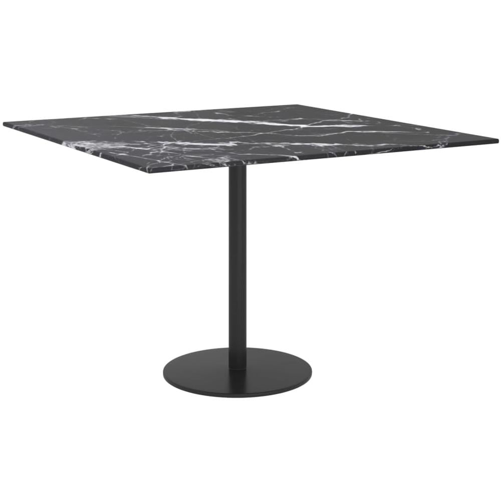 Piano Tavolo Nero 60x60 Cm 6mm In Vetro Temperato Aspetto Marmo - Foto 2