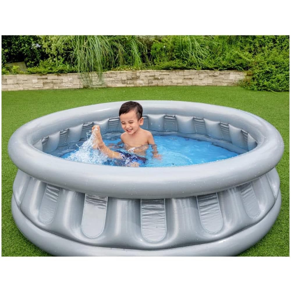 Piscina Space Ship Rotonda 152x43 Cm Argento - Foto 2