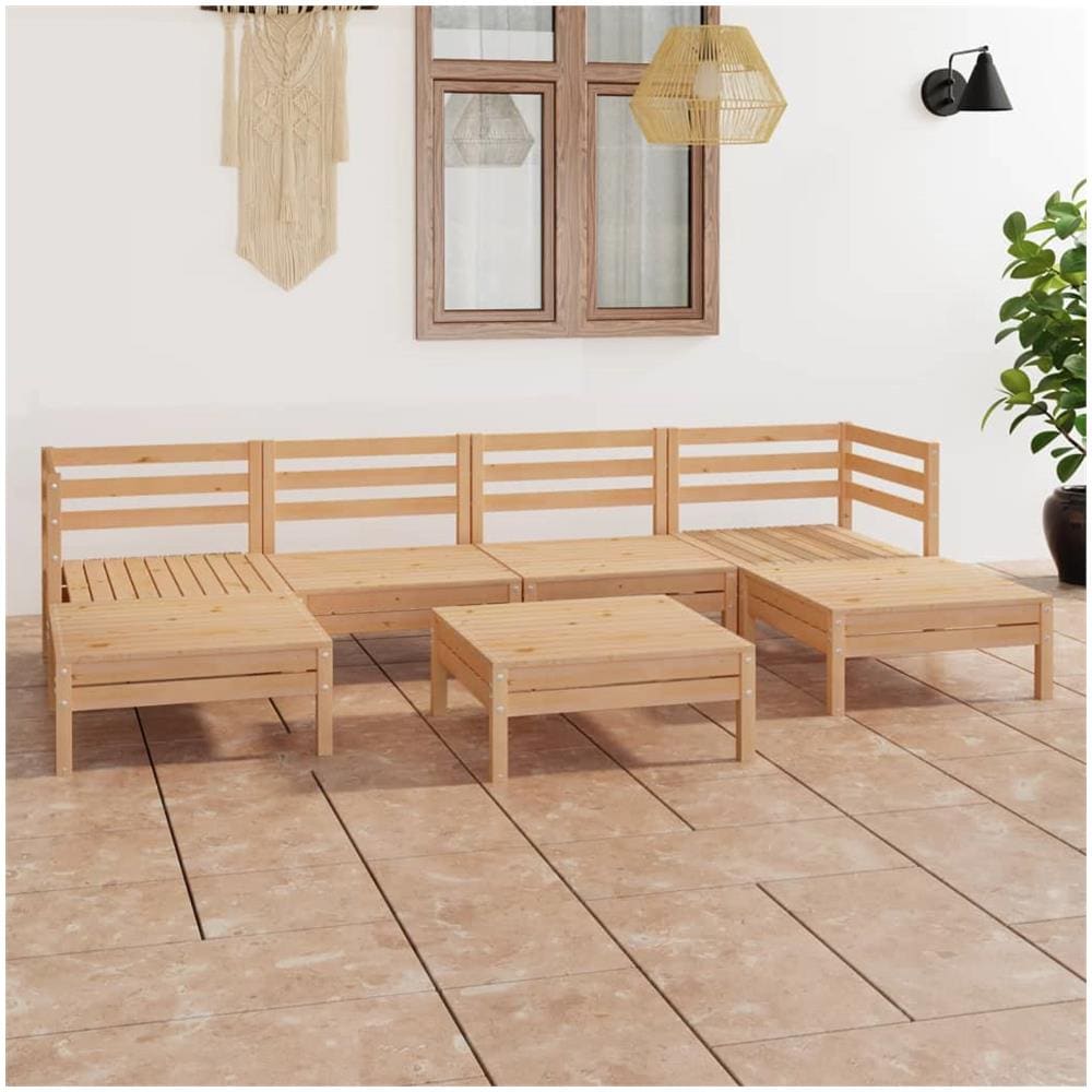 Set Salotto da Giardino 7 pz in Legno Massello di Pino - Foto 1
