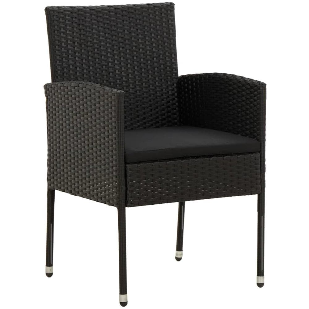 Set Mobili Da Pranzo Per Giardino 9 Pz In Polyrattan Nero - Foto 3