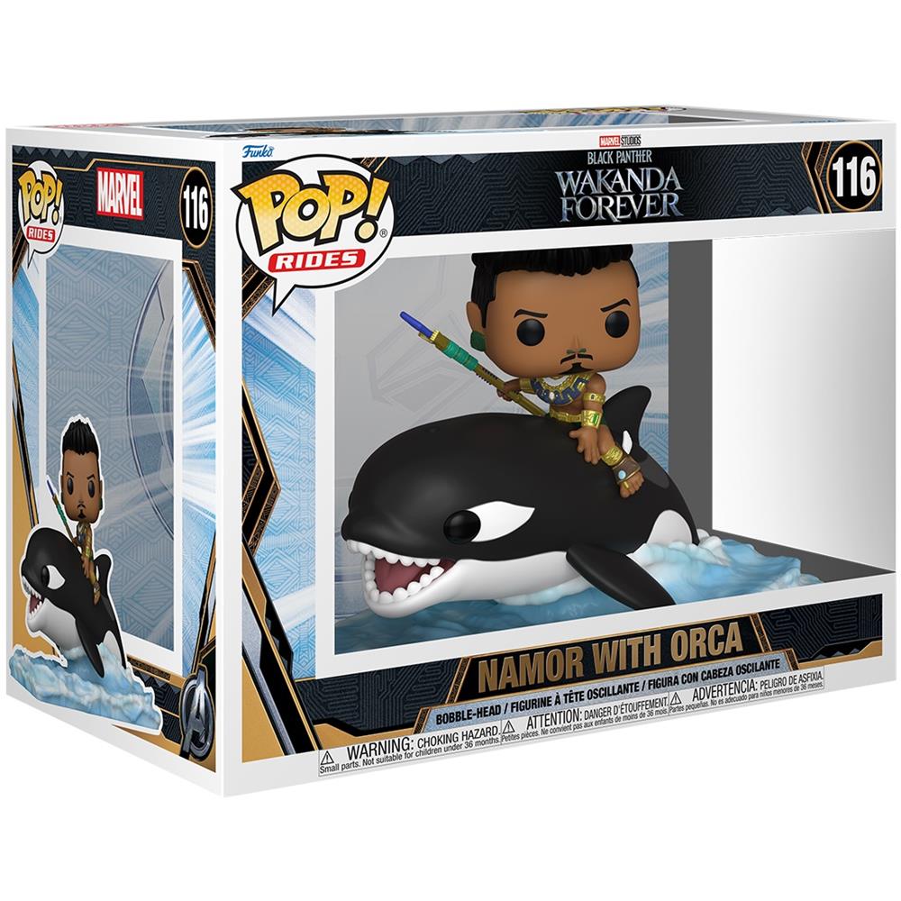Black Panther: Wakanda Forever Pop! Rides Super Deluxe Vinyl Figure Namor With Orca 15 Cm - Foto 2