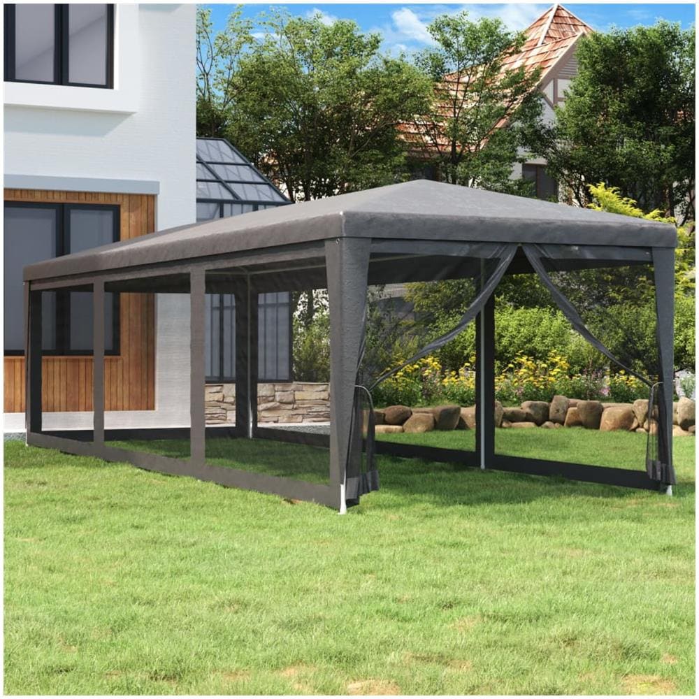 Tenda Per Feste 8 Pareti Laterali In Rete Antracite 3x9 M Hdpe - Foto 1